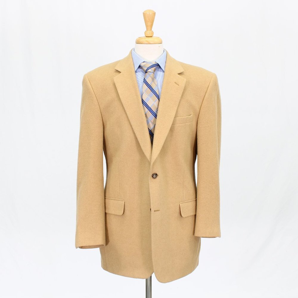 Jos. A. Bank 43L Beige Camelhair Two Button Sport Coat Blazer Jacket V559